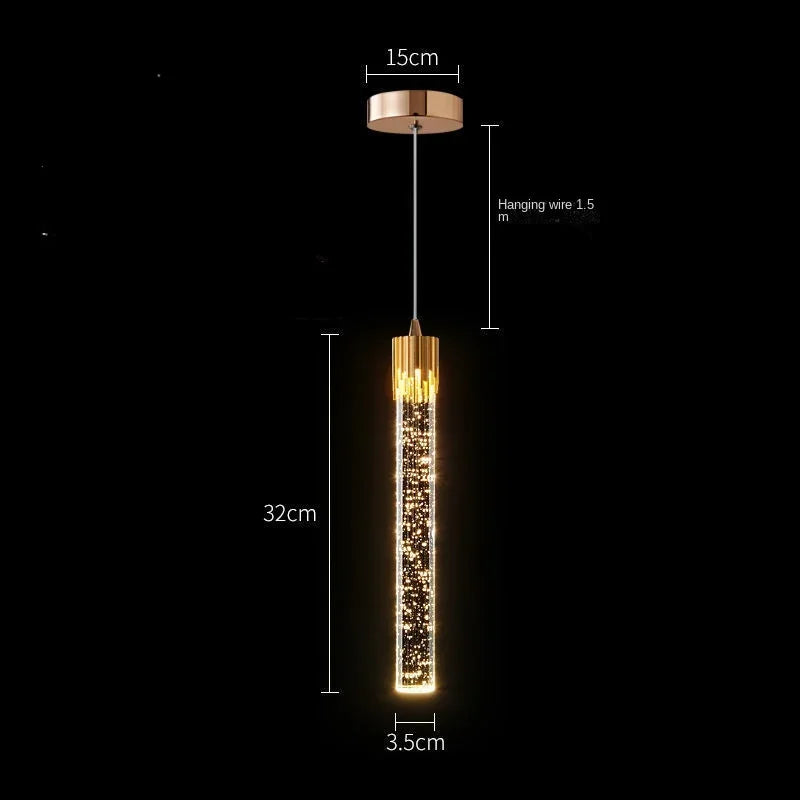 Modern LED Pendant Light Fixture with Crystal Accents for Living Room Bedroom