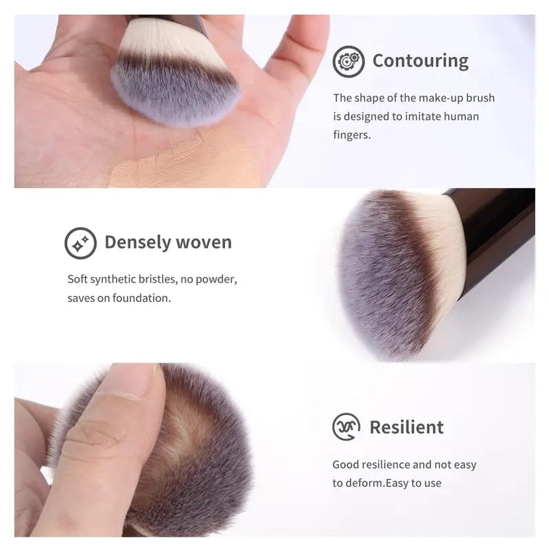 5-Piece Makeup Brush Set with Double-Ended Kabuki Contour Blending Tools
