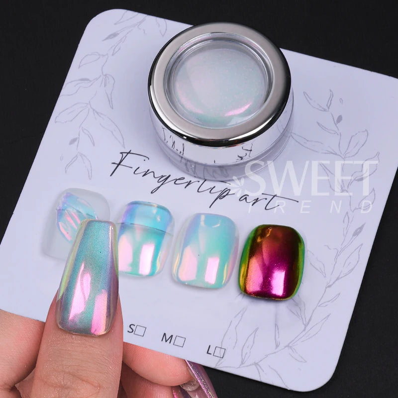 Glitter Powder for Nails - Shiny Aurora Chrome Effect Dust for Manicures