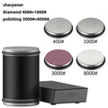 Double Sided Diamond Knife Sharpener with Magnetic Angle Roller for Kitchen