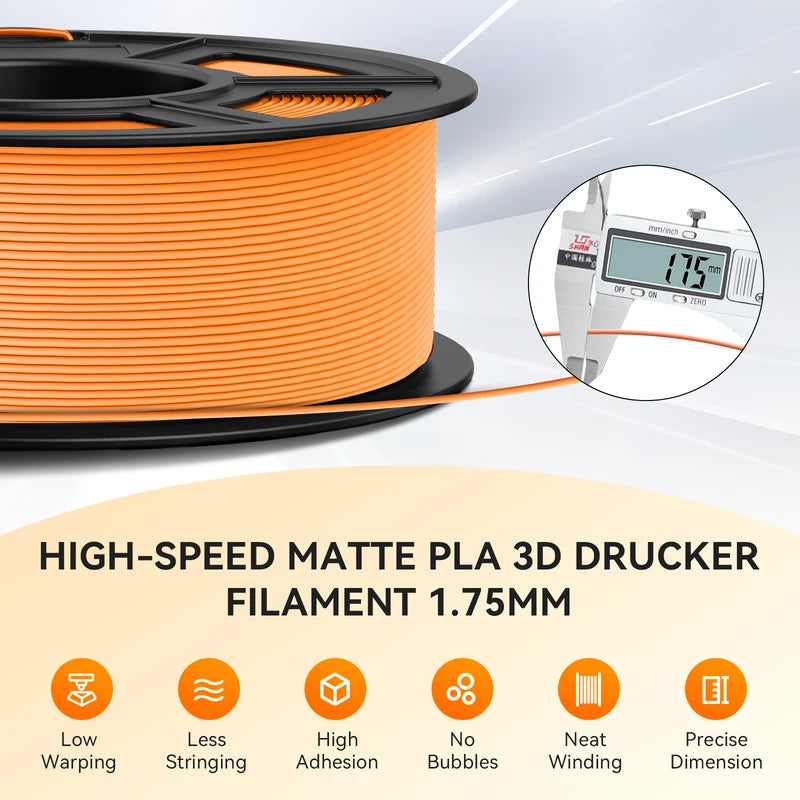 High Speed Matte 3D Printer Filament Bundle - Multiple Colors, 175mm, Non-Toxic
