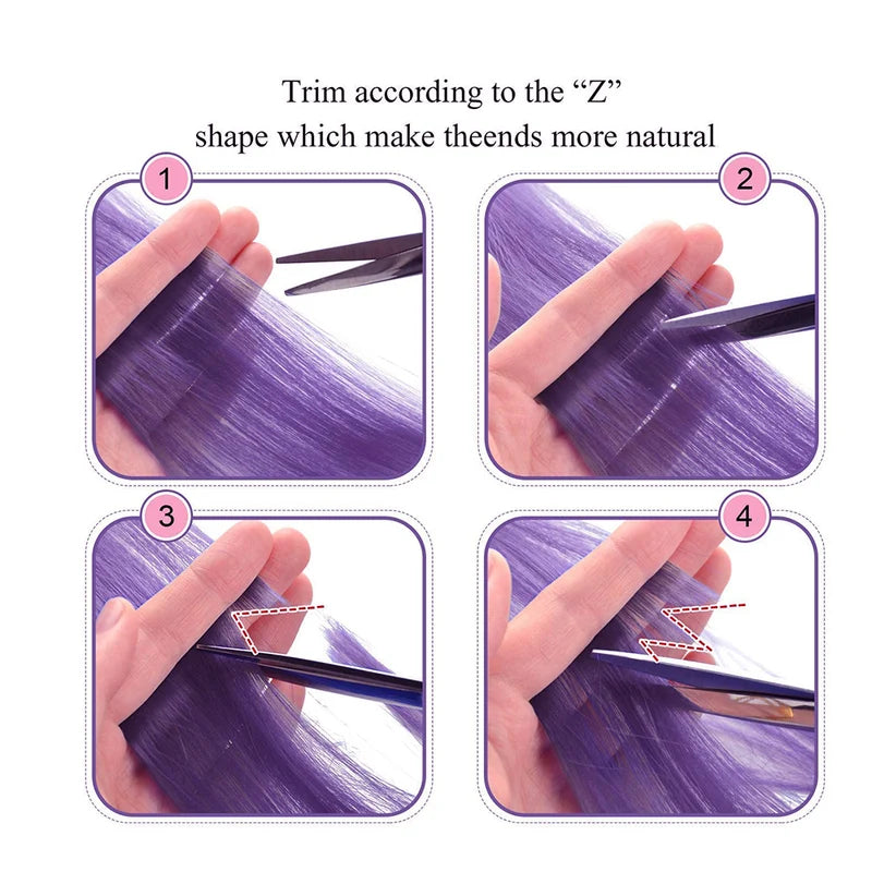 Colorful Clip-In Hair Extensions 6-Pack - 22 Inch Synthetic Highlights