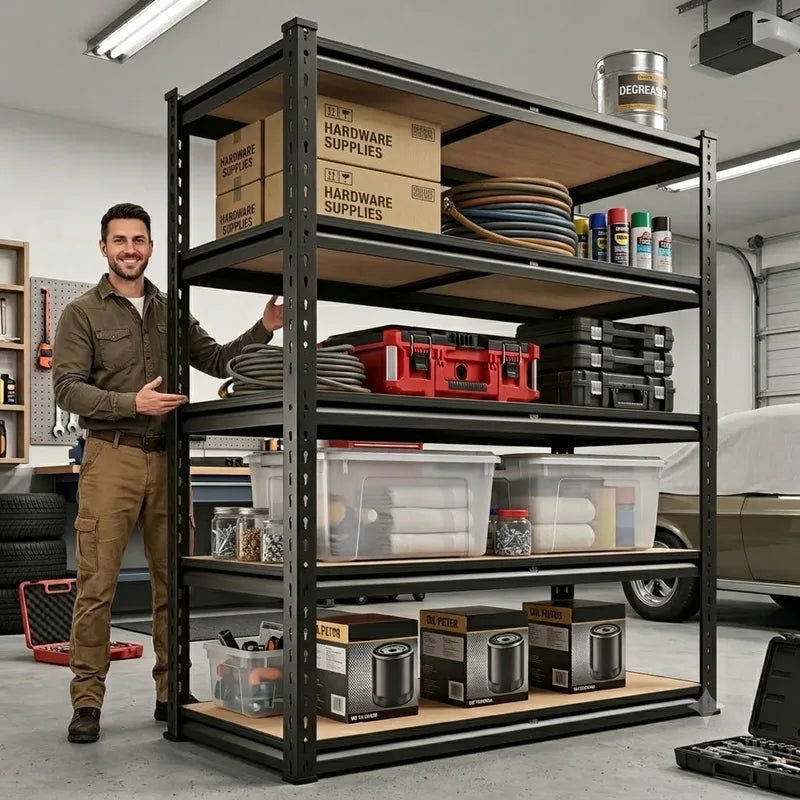 Heavy Duty Multi-Purpose Metal Storage Rack 5-Tier Utility Shelving Unit
