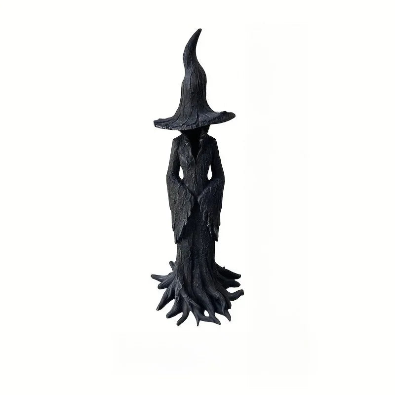 Dark Halloween Witch Resin Statue Gothic Decor Desktop Ornament Collectible Figurine