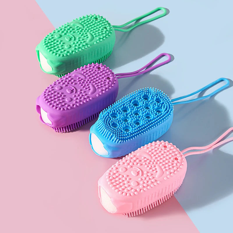 Silicone Body Brush Exfoliating Shower Scrubber for Bath & Massage