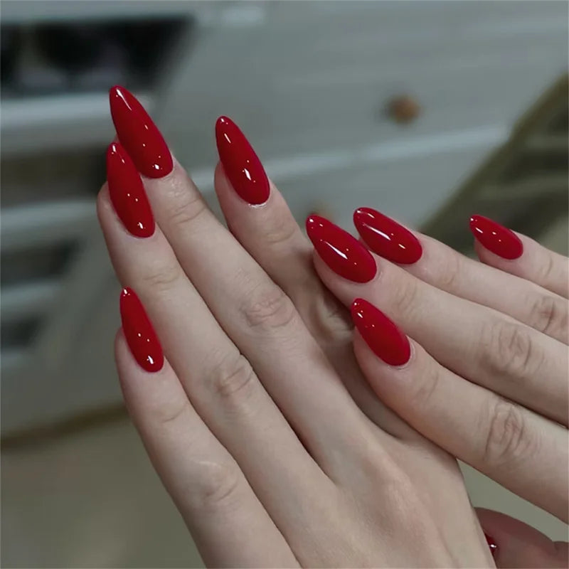 Gradient Press-On Nails Medium Length Coffin Fake Nails with Sticky Tabs - 24 Pieces