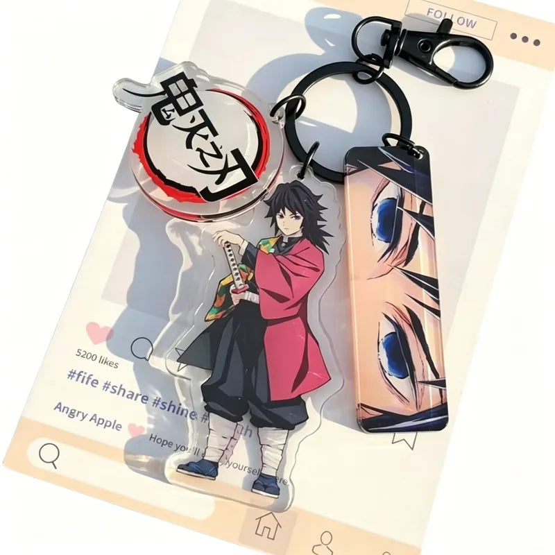 Anime Character Keychain Set - Demon Slayer Acrylic Bag Charm & Decor