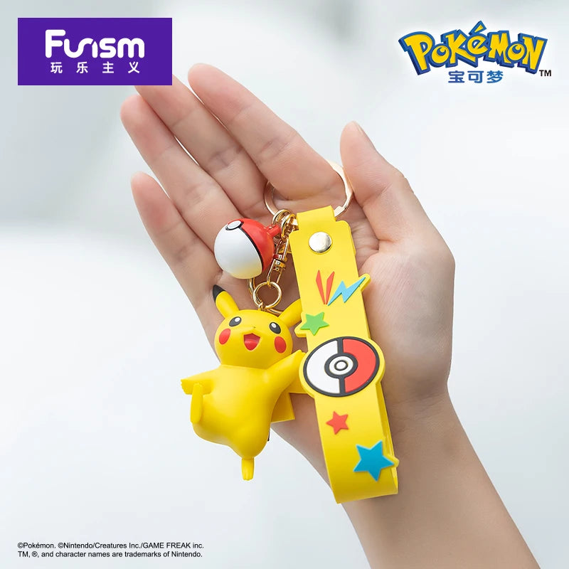 Pokemon Keychain Set - Pikachu Gengar Meowth Anime Car & Backpack Decorations