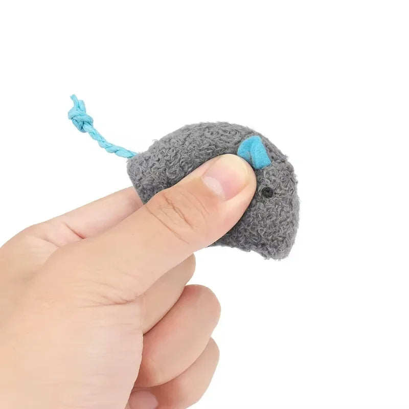 Interactive Catnip Mouse Toys Pack - Soft Plush Feline Playthings for Indoor Cats