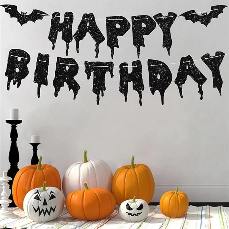 Halloween Paper Banner Hanging Garland Party Decorations - Spooky Festive Props
