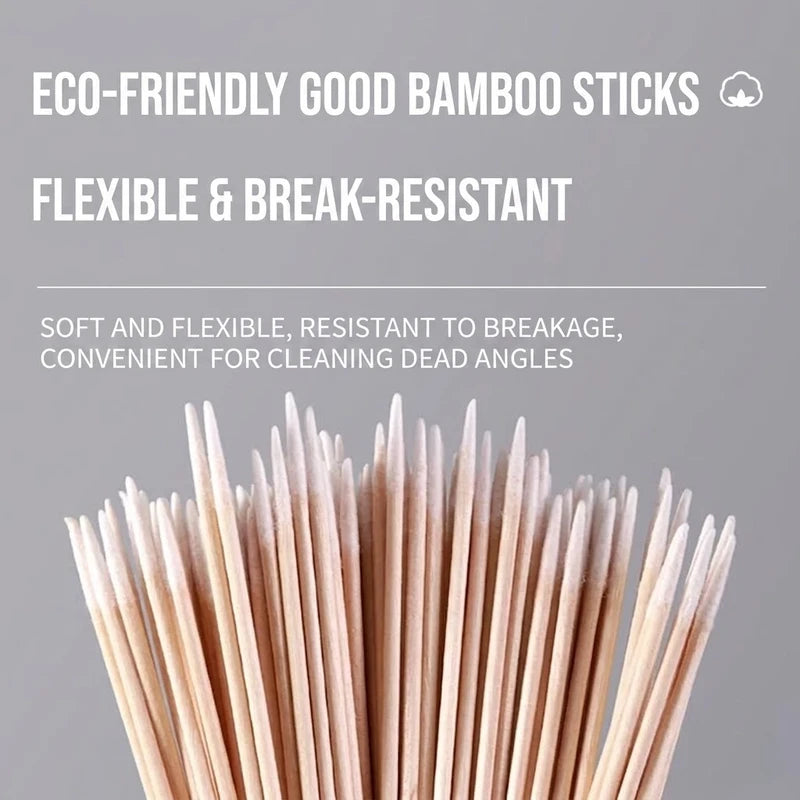 Precision Cotton Swabs for Makeup & Nail Touch-Ups - 100/200/300/500 Pcs