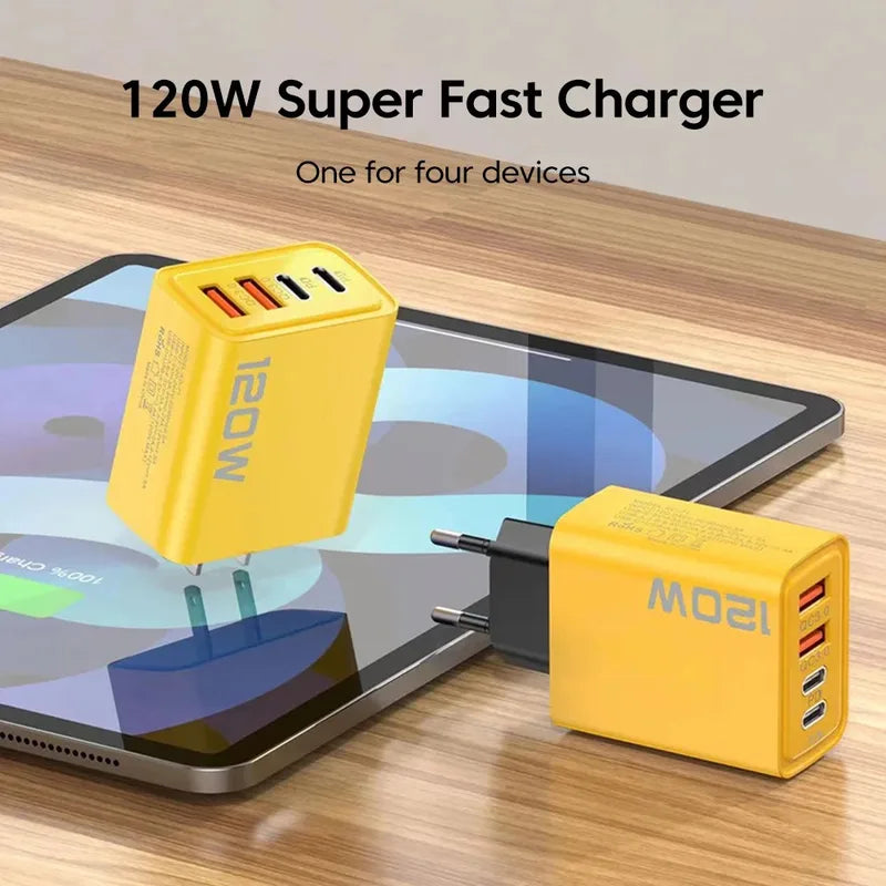 120W USB-C Fast Charger Adapter - Fast Charging for iPhone, Samsung, Xiaomi