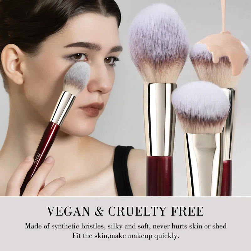 Professional Makeup Brush Set - 9 Synthetic Brushes for Face & Eyeshadow