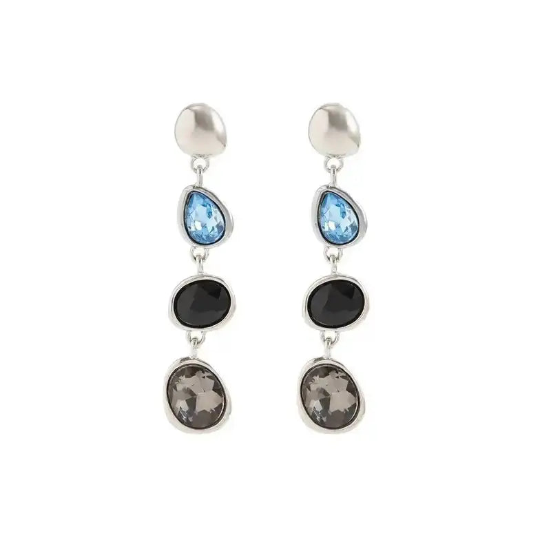 Vintage Silver Geometric Drop Earrings for Women – Trendy Dangle Statement Jewelry
