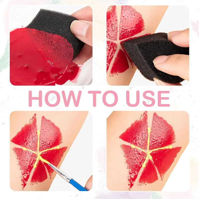 Water Droplet Semi-Circular Art Painting Sponge Black Makeup Tool