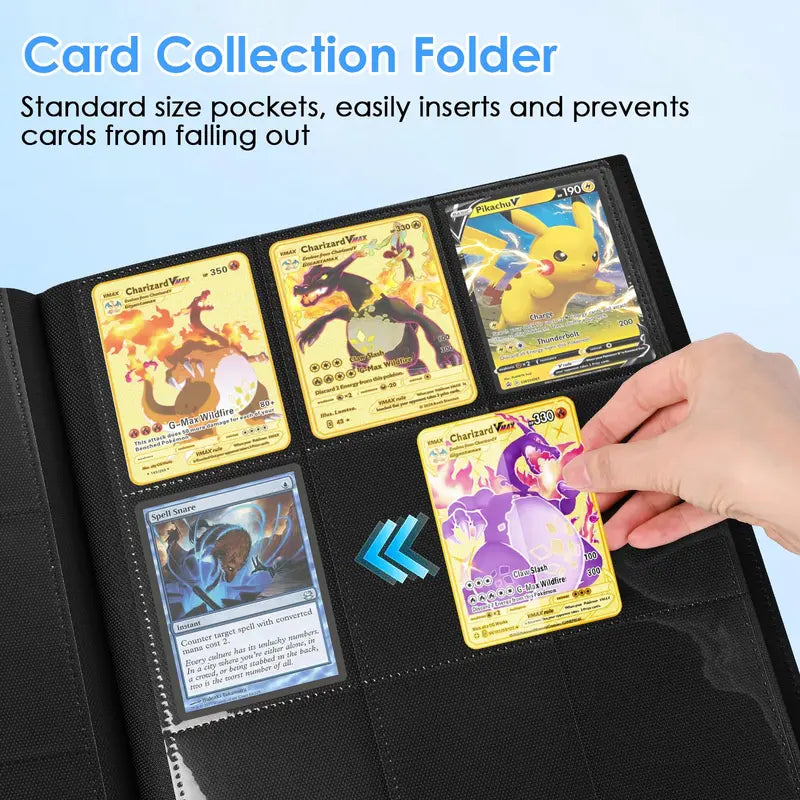 Large Capacity 9 Pocket Photo Card Binder Album for Collecting Trading Cards - Multiple Colors
