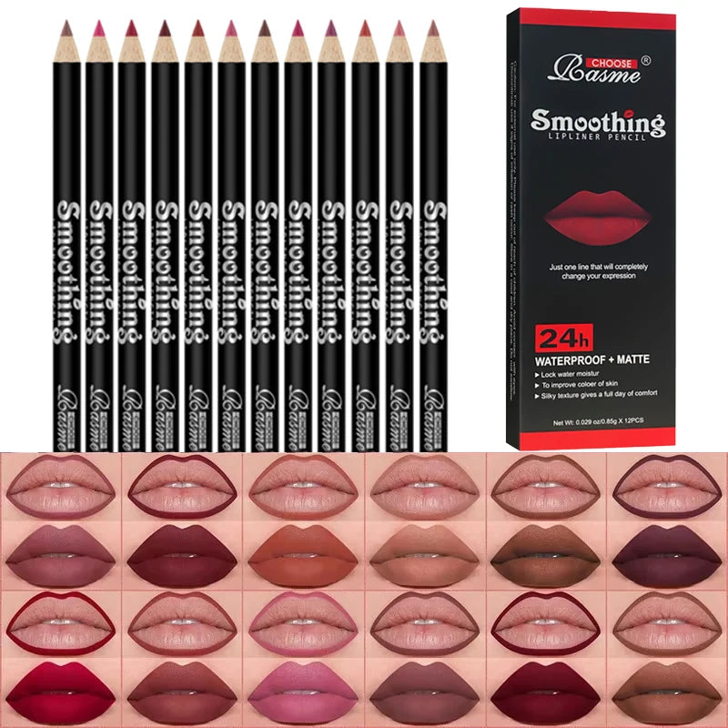 36-Color Matte Lip Liner Set Waterproof Velvet Lip Pencils for Women