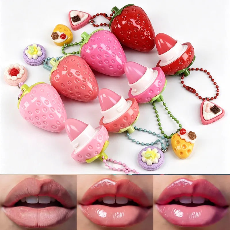 Cute Strawberry Lip Balm Moisturizing & Plumping Hydrating Lip Protector - Women Gift