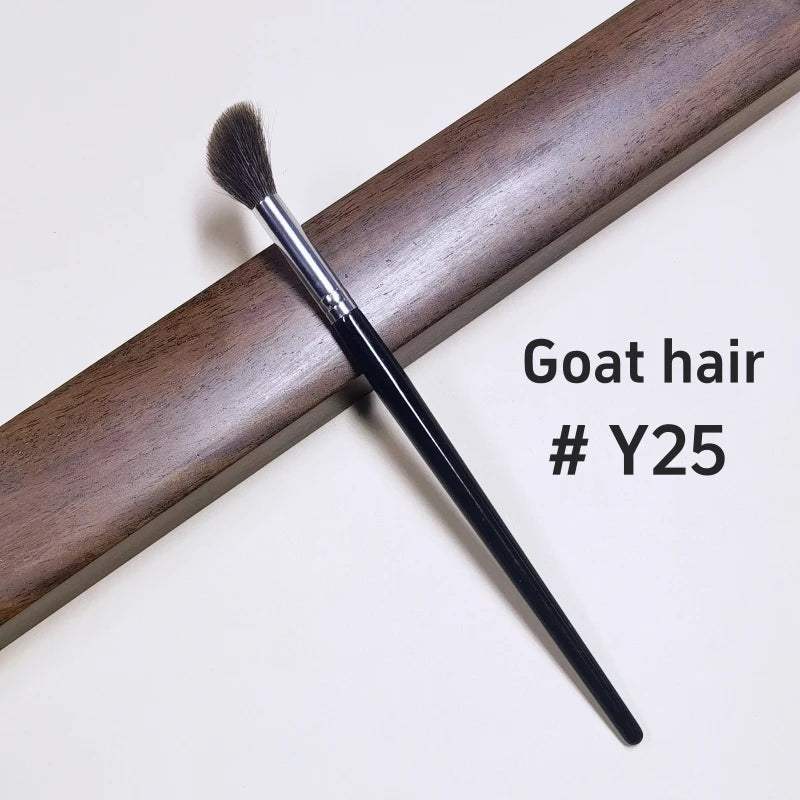 Angled Face Highlighter Makeup Brush with Goat Hair - Blush & Contour Tool