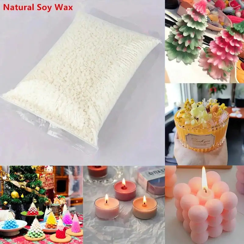 Soy Wax for Candle Making - Pure Paraffin & Pre-Wax Material, 100G/200G/500G