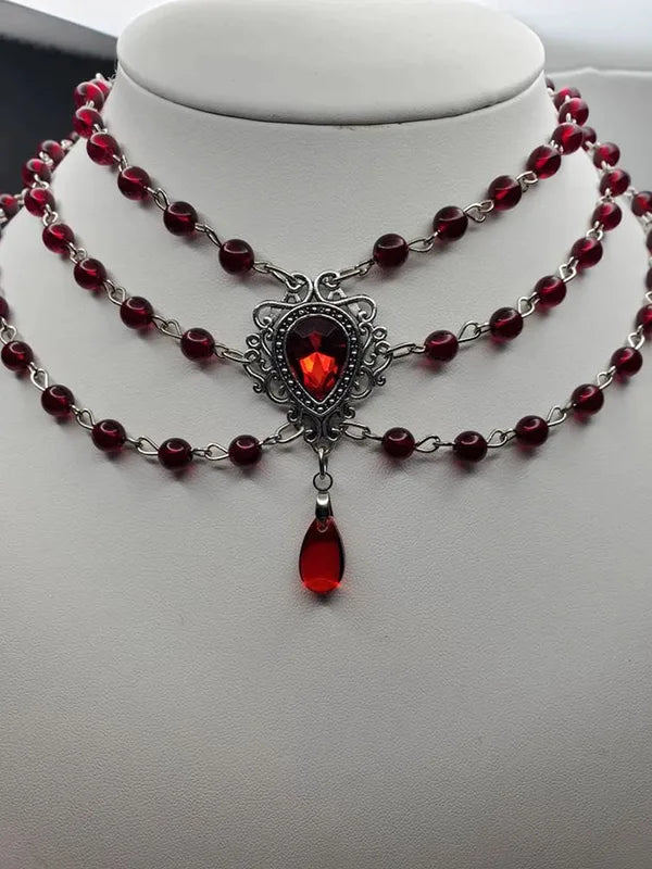 Victorian Beaded Necklace for Women Romantic Handmade Jewelry Gift