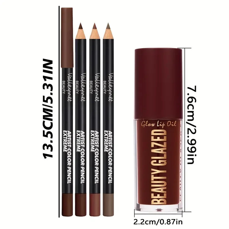 Lip Kit Set with Lip Liners and Lip Gloss - Waterproof, Long-Lasting Matte Finish, Versatile for Casual & Formal Wear