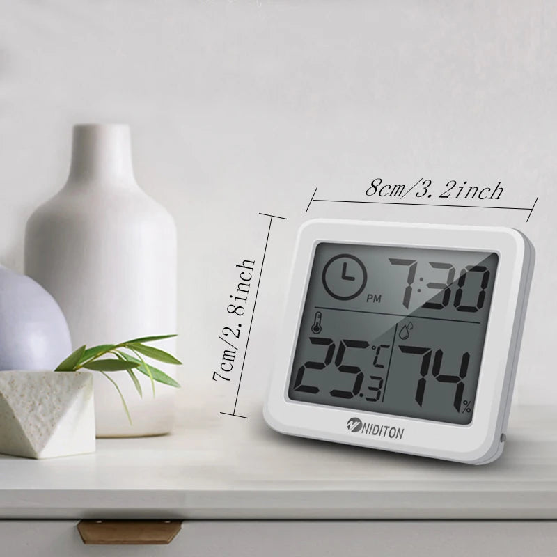 Digital Clock with Temperature and Humidity Display - Wall & Desk Clock for Home Office Kitchen