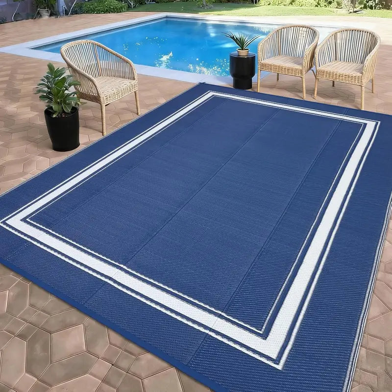 Outdoor Reversible Rug Carpet Waterproof Fluffy Kids Play Mat - 8x10/9x12 ft