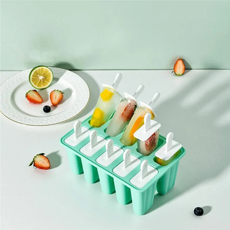 Silicone Ice Pop Molds 6/10 Holes BPA-Free Reusable Freezer & Oven Safe