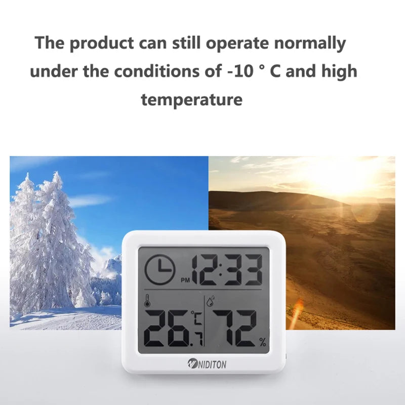 Digital Clock with Temperature and Humidity Display - Wall & Desk Clock for Home Office Kitchen