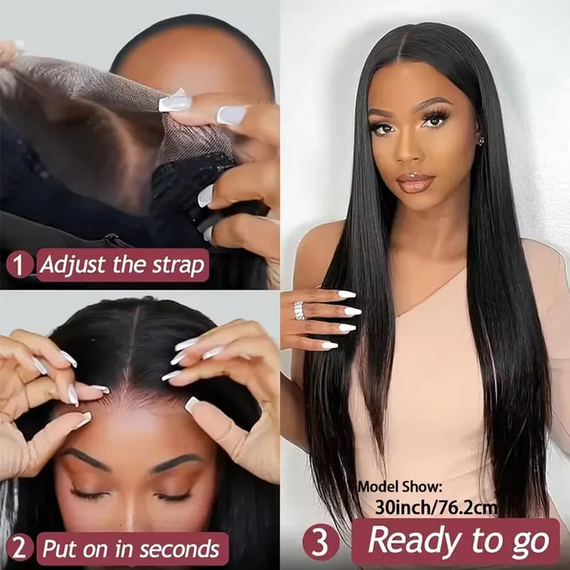 40 Inch Brazilian Human Hair Lace Front Wig HD Transparent Lace Glueless Full Frontal 250% Density
