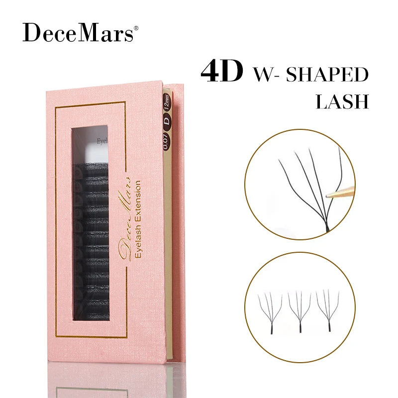 Eyelash Extension 5-Case Set - W Shaped 4D Lashes for Salon & Personal Use