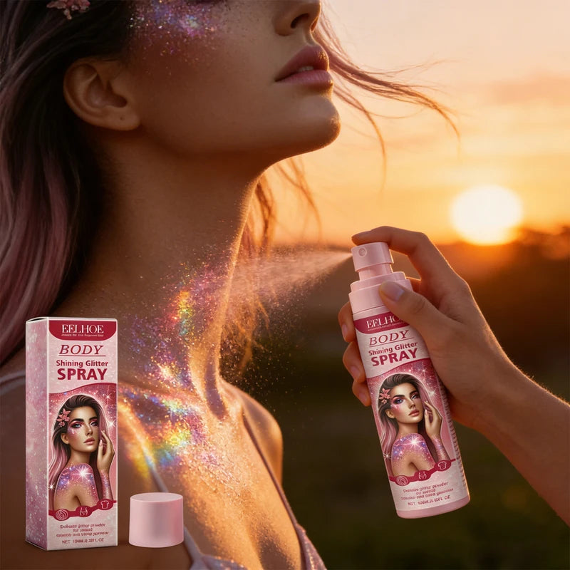 Waterproof Body & Hair Glitter Spray 100ml for Party & Festival Radiance
