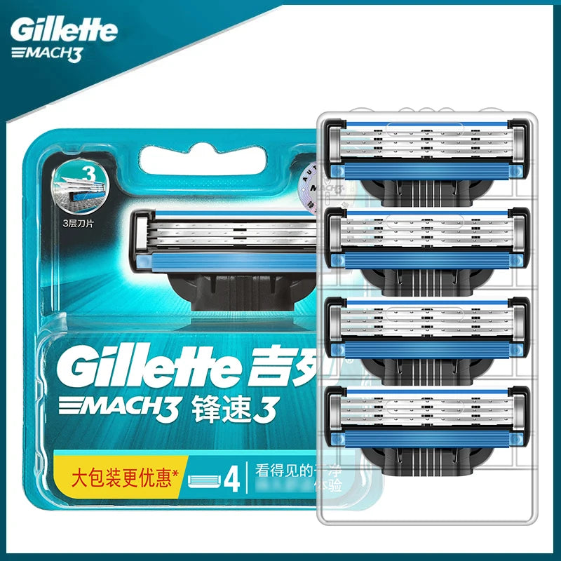 Men's Razor Blade Refills for Shaving - 3-Layer Lubrication, Fast Cutting