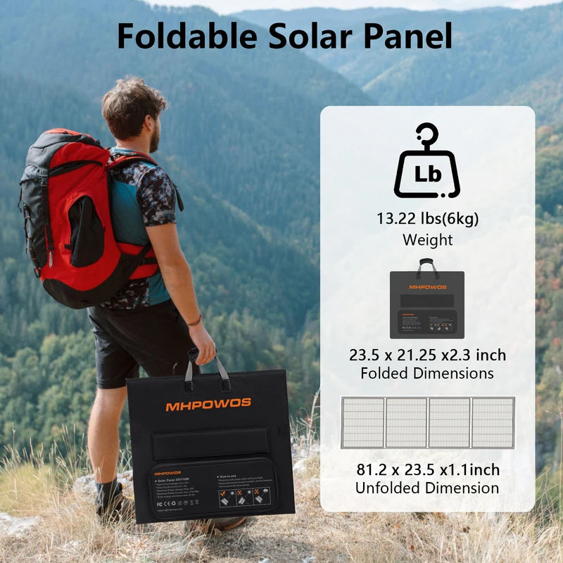 220W Portable Foldable Monocrystalline Solar Panel Waterproof for Camping & Off-Grid Power