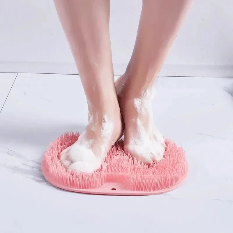 Silicone Shower Mat Non-slip Foot Bath Exfoliating Foot Pad with Sucker