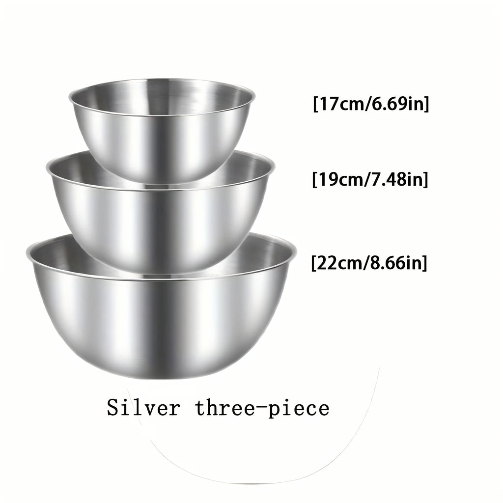 Stainless Steel Mixing Bowls Set - Large Salad & Dough Bowls for Kitchen