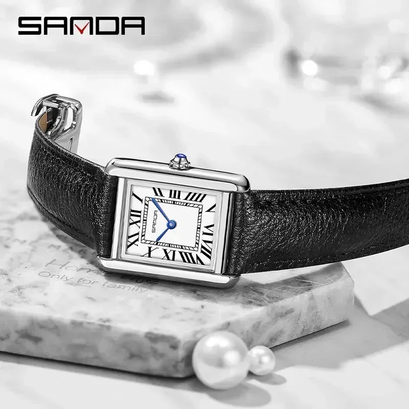 Luxury Couple Quartz Watches Waterproof Scratch-Resistant Leather Strap