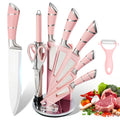 9-Piece Kitchen Knife Set with Stainless Steel Blades & Sharp Meat, Bread, Fruit Knives