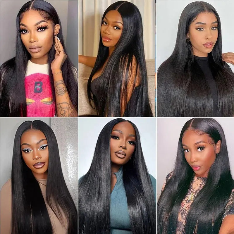 Brazilian Long Straight Virgin Human Hair Bundles - Natural Black, 12-42 Inches