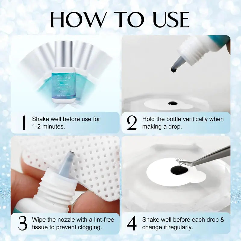 Professional Eyelash Extension Glue - Fast Dry, Waterproof, Latex-Free, 5ml