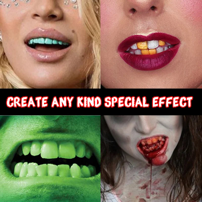 Colorful Non-Toxic Tooth Paint for Halloween and Special Effects Makeup