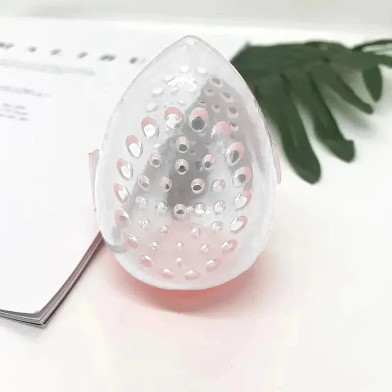 Egg Shaped Makeup Sponge Storage Box Portable Cosmetic Organizer with Lid