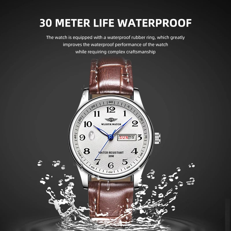 Men's Retro Business Watch Waterproof Steel Band Quartz Timepiece
