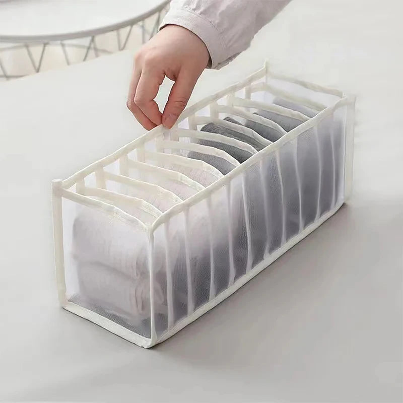 Foldable Underwear Drawer Organizer Box with 11 Compartments for Closet Storage