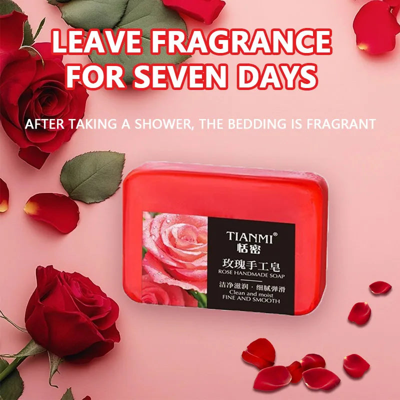 Rose Essential Oil Soap for Face & Body - Hydrating Long-Lasting Fragrance