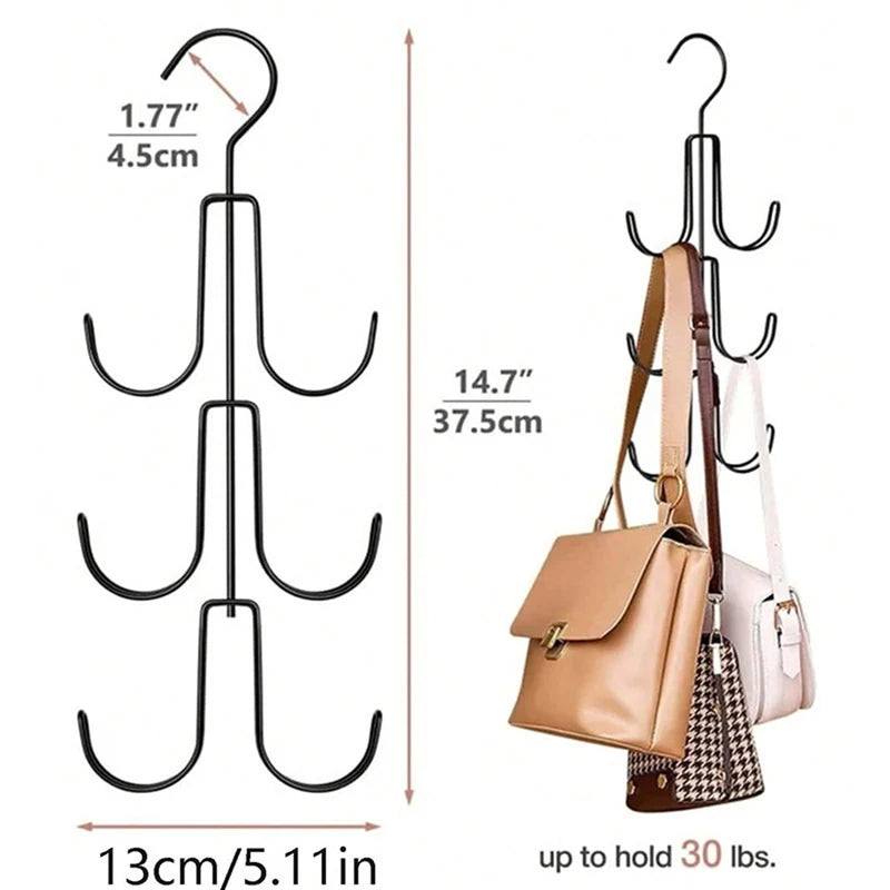 Multi-Functional Rotatable Hanger Hooks for Hats Bags Belts Closet Storage