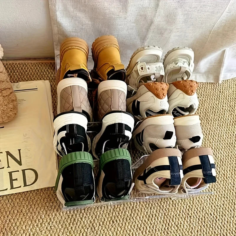 Transparent Multi-Layer Baby Shoe Rack - Space Saving Standing Organizer
