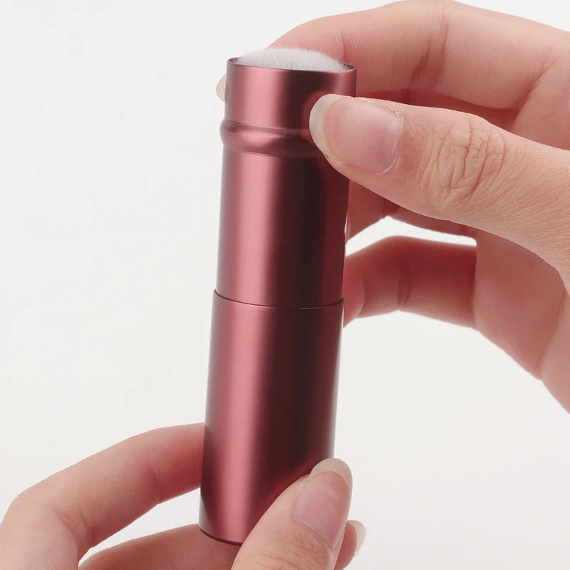 Retractable Makeup Brush Powder Blusher Mini Multi-Function Portable with Aluminum Handle