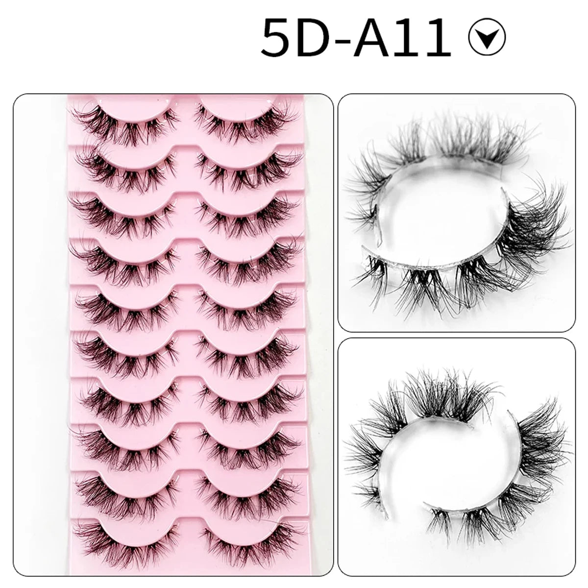10 Pairs Fluffy Mink False Eyelashes - Natural Dramatic Look, Wispy & Long